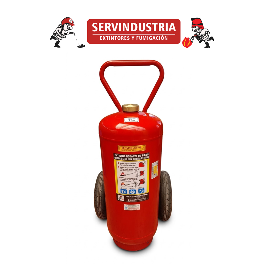 EXTINTOR NACIONAL PQS DE 75KG CON BOTELLA EXTERNA