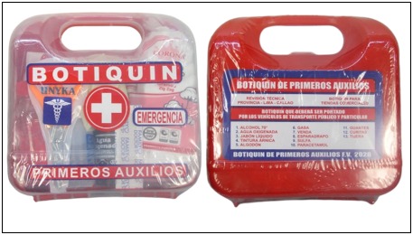 BOTIQUIN DE PVC TIPO MALETIN C/MEDICINA | BOTIQUINES
